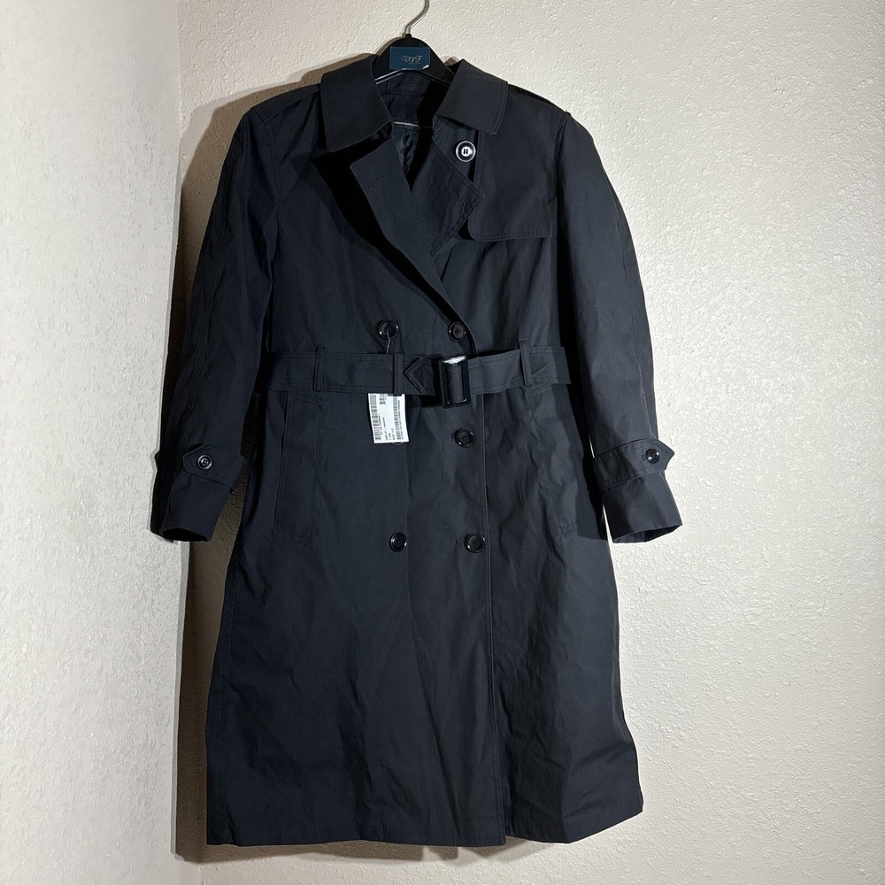 Coat All Weather Womens US Army Black Size 14S Garrison Trench Coat Liner